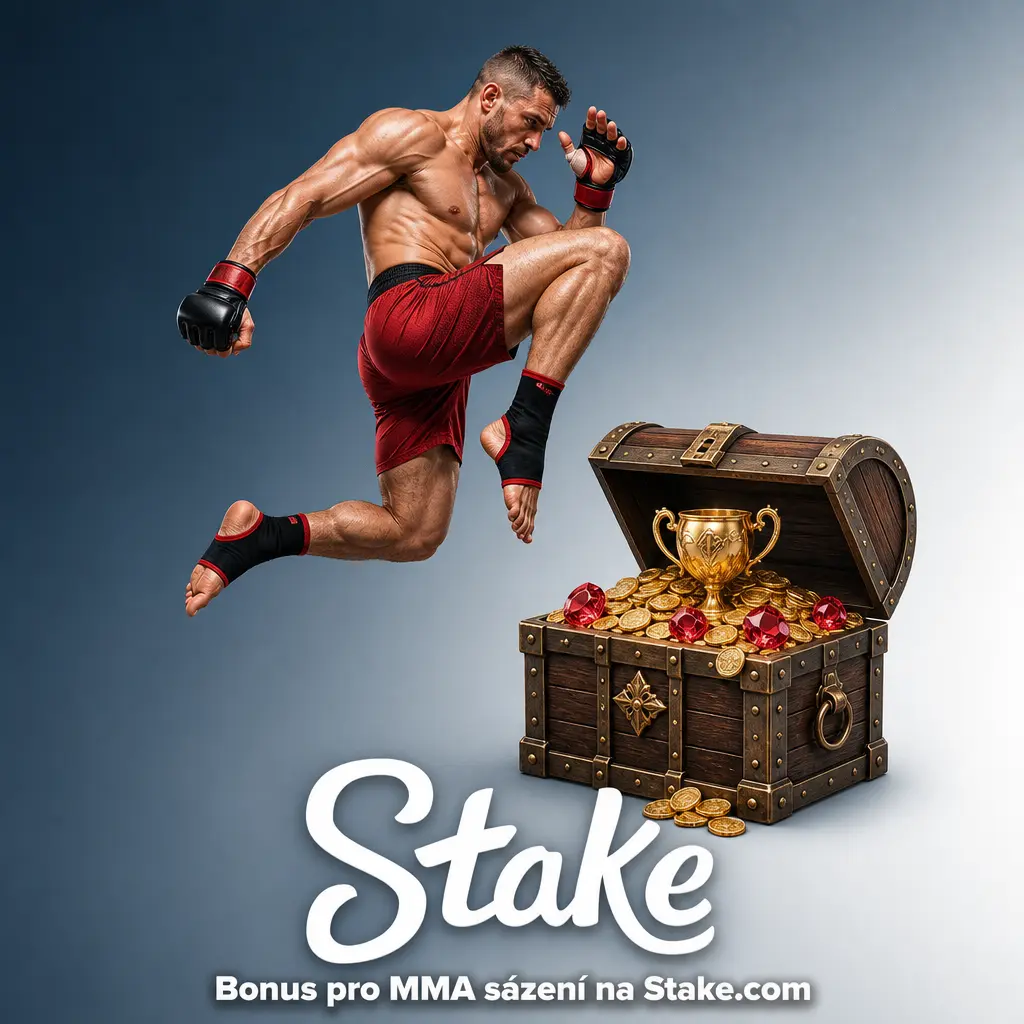Bonus pro MMA sázení na Stake.com: Weekly a Reload bonus, rakeback 5 %, VIP program a Acca Boost pro vícezápasové tikety.