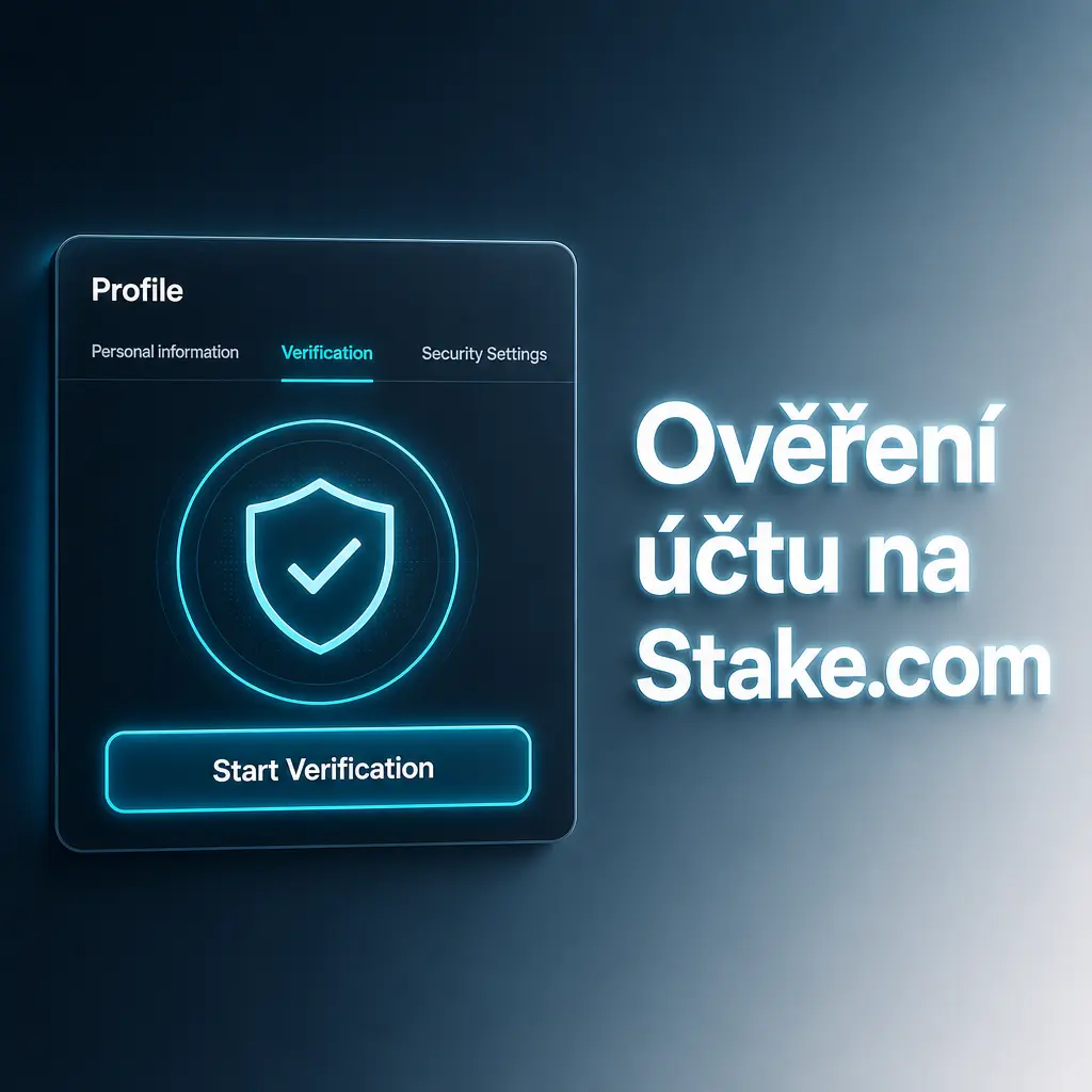 Návod na ověření účtu (KYC) na Stake.com – nahrání dokladu totožnosti a potvrzení údajů v nastavení profilu.