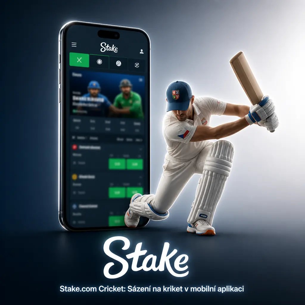 Mobilní aplikace Stake.com pro sázení na kriket s živými kurzy, statistikami zápasů a podporou pro Android i iOS