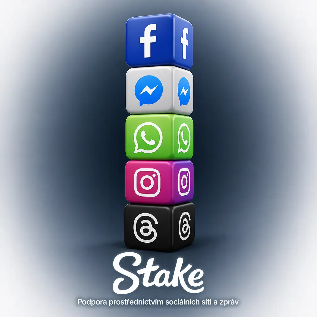 Stake.com podpora na sociálních sítích: Telegram, X a Discord pro novinky a komunitní diskuzi hráčů.